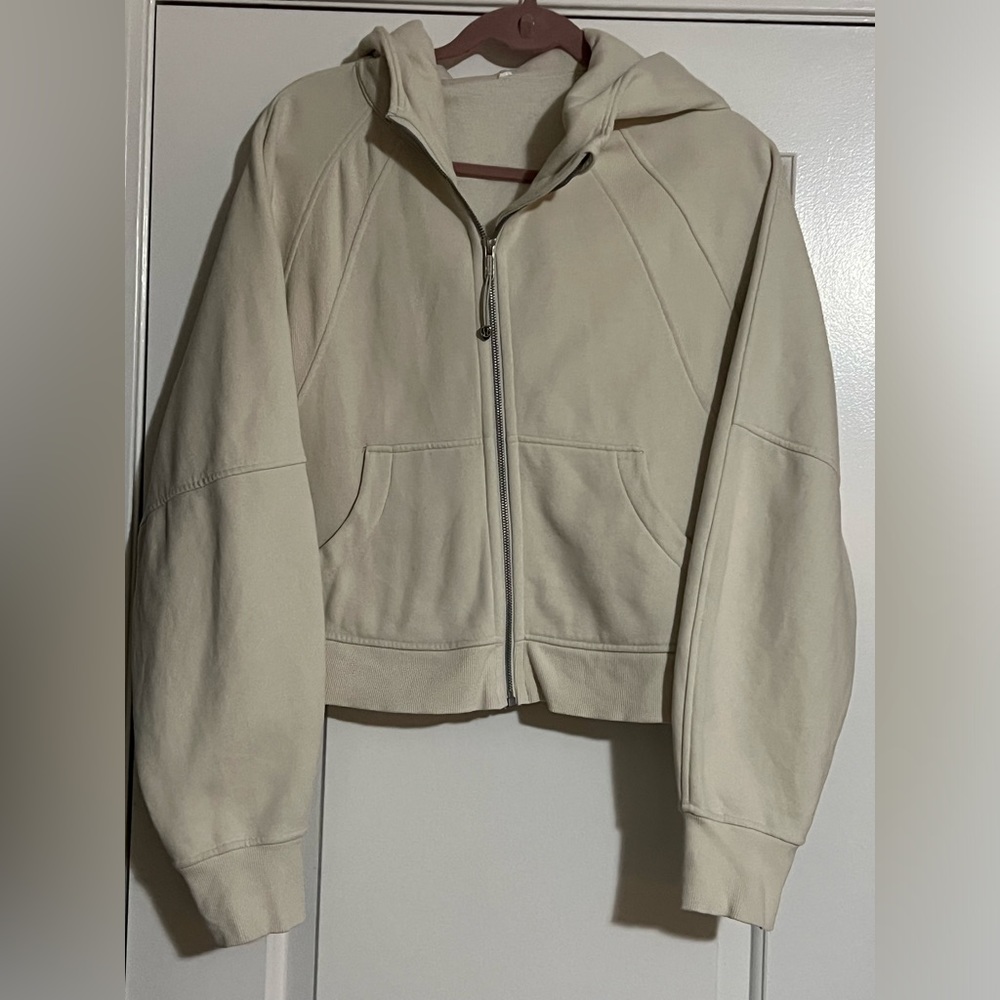 Women’s bone Lululemon scuba full zip over sized sweatshirt m/l